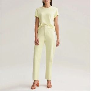 Agolde Women's Straight Leg Jeans - Light Yellow